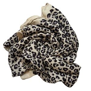 Large Square Stella & Dot Brand Leopard Print Lightweight Scarf